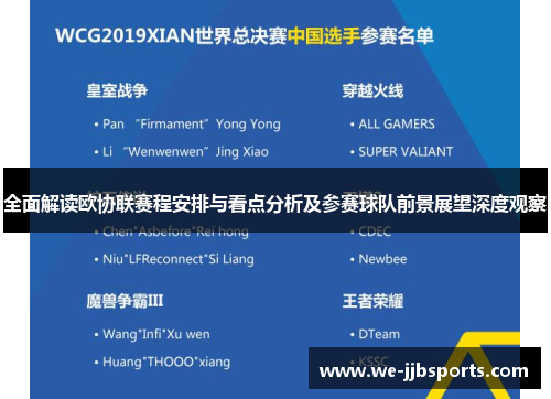 全面解读欧协联赛程安排与看点分析及参赛球队前景展望深度观察 全面解读欧协联赛程安排与看点分析及参赛球队前景展望深度观察